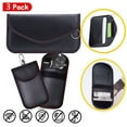 thumbnail image 1 of 3 Pack Faraday Bag for Car Keys and Cell Phone, Signal Blocking Key Pouch, Anti Theft Car Protection, Cell Phone WiFi/GSM/LTE/NFC/RFID/Keyless Entry Fob Signal Blocking Pouch-Black, 1 of 5