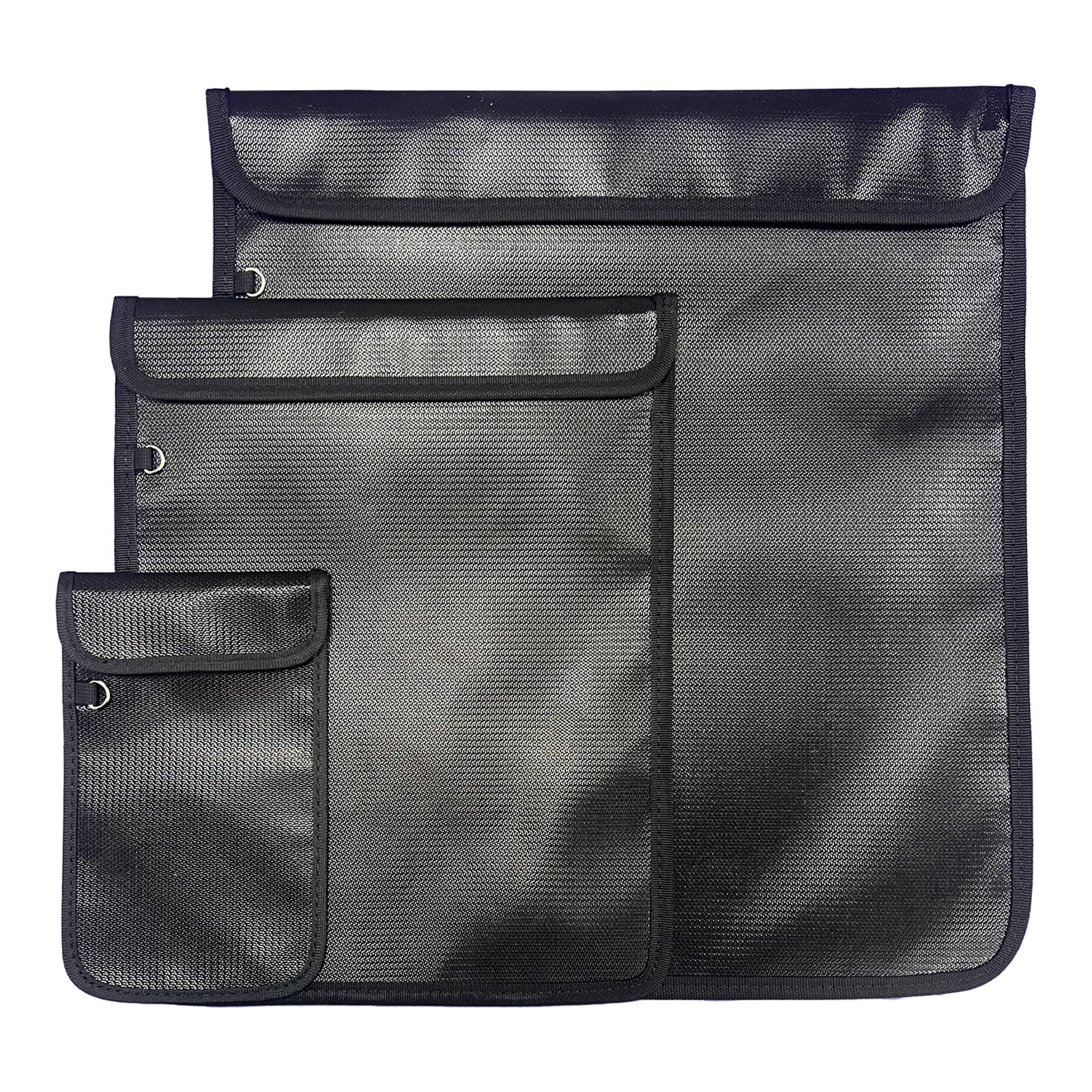 3 Pack Faraday Bag for Laptops & Tablets & Car Keys, Faraday Pouch for Car Keys, Car Key Signal Blocker Pouch, Fireproof & Waterproof Signal Blocking Pouch, RFID Key Pouch（Black）