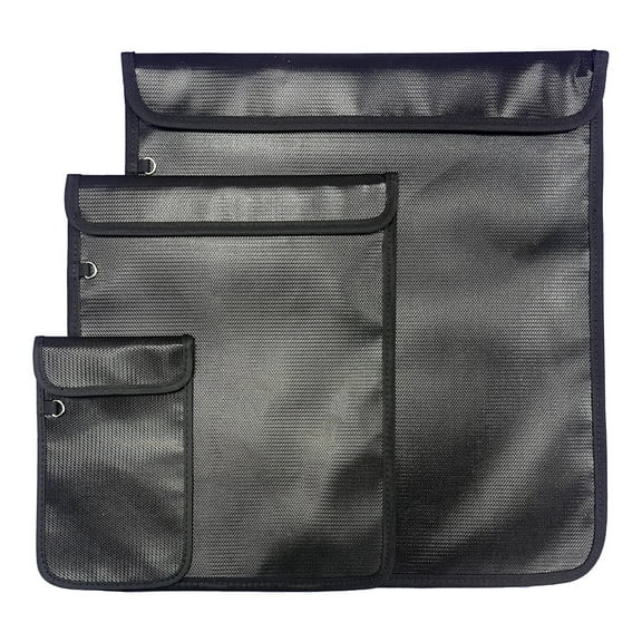 3 Pack Faraday Bag for Laptops & Tablets & Car Keys, Faraday Pouch for Car Keys, Car Key Signal Blocker Pouch, Fireproof & Waterproof Signal Blocking Pouch, RFID Key PouchBlack