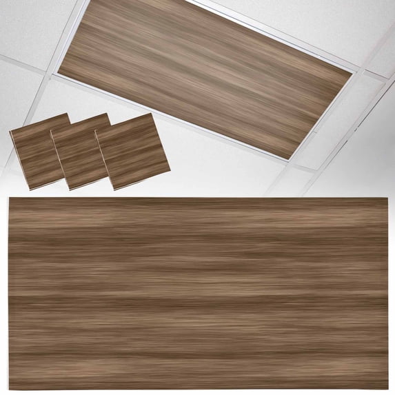 3 Pack Farm Brown Wooden Texture Fluorescent Light Covers for Ceiling Lights Countryside Wood Grain Barn Theme Magnetic Ceiling Light Covers Overhead Light Filters for Office Classroom Home