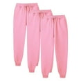thumbnail image 1 of 3 Pack Fashion Sweatpants For Women Casual Thickened Large Size Solid Color With Fleece For Running Sportswear Traning Track Pants Joggers For Workout (3XL), 1 of 4