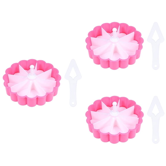 Hytrove Cake Press Mold Pink Kids Snack Makers 6Pcs Set 7.4 x 7.4 x 1.7In