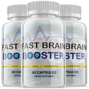 3 Pack Fast Brain Booster - Dietary Supplement for Focus, Memory, Clarity, Energy - Advanced Cognitive Support Formula for Maximum Strength - 180 Capsules