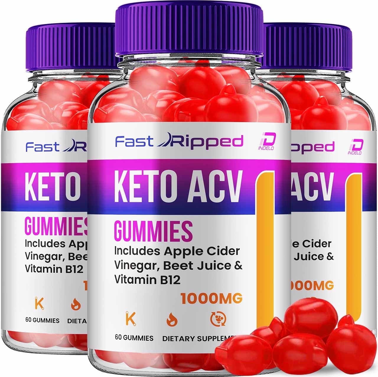 (3 Pack) Fast Ripped Gummies - Fast Ripped Apple Cider Vinegar Gummy ...