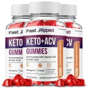 3 Pack Fast Ripped Keto ACV Gummies, Apple Cider Vinegar, Max Strength, 3 Month Supply, Made in USA