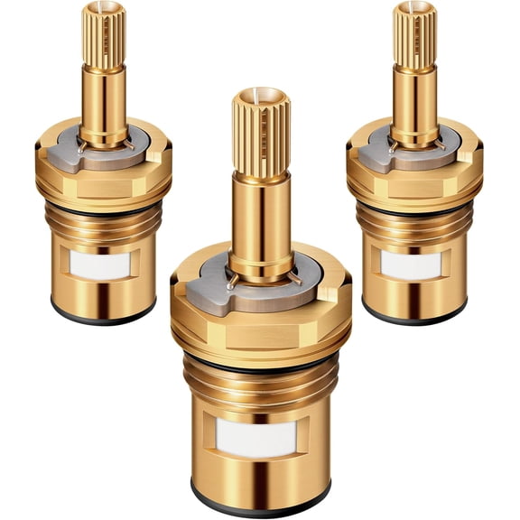 3 Pack Faucet Cartridge Compatible with American Standard 994053-0070a or 994053-0070a/H Bathroom Kitchen Bathtub Faucet Stem Replacement, 4z-24h Hot and Cold Replacement Stem, Brass