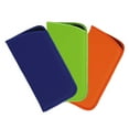 thumbnail image 1 of 3 Pack Faux Leather Soft Slip In Eyeglass Case For Women & Men, Blue/Green/Orange, 1 of 6