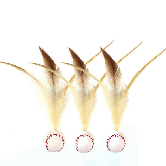 3 Pack Feather Moving Ball, Interactive Cat Toy for Indoor, Smart Interactive Kittys Exercise Rolling Ball