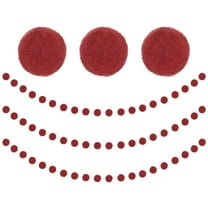 Uxcell Felt Ball Garland, Pom Pom Garland with 20 Balls Red 3Pcs