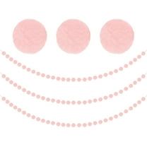 Uxcell 6.56ft x 1.18 inch Felt Ball Garland, Pom Pom Garland with 30 Balls Light Pink 3 Count