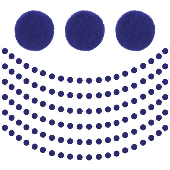 Uxcell Felt Ball Garland, Pom Pom Garland with 20 Balls Sapphire Blue 6Pcs
