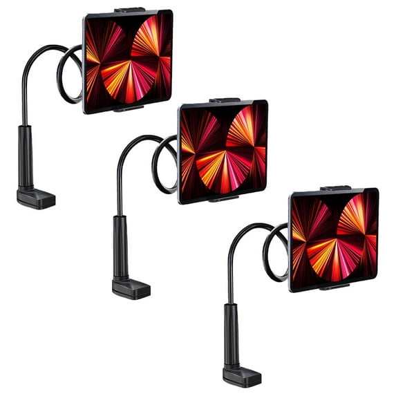 3-Pack Fenzer Gooseneck Tablet Holder Stand for Bed Desk Table Adjustable Flexible Arm Mount Clamp Compatible with iPad Air Mini |Galaxy Tabs | Fire | Switch | Phone or Other 4.7-10.5" Devices