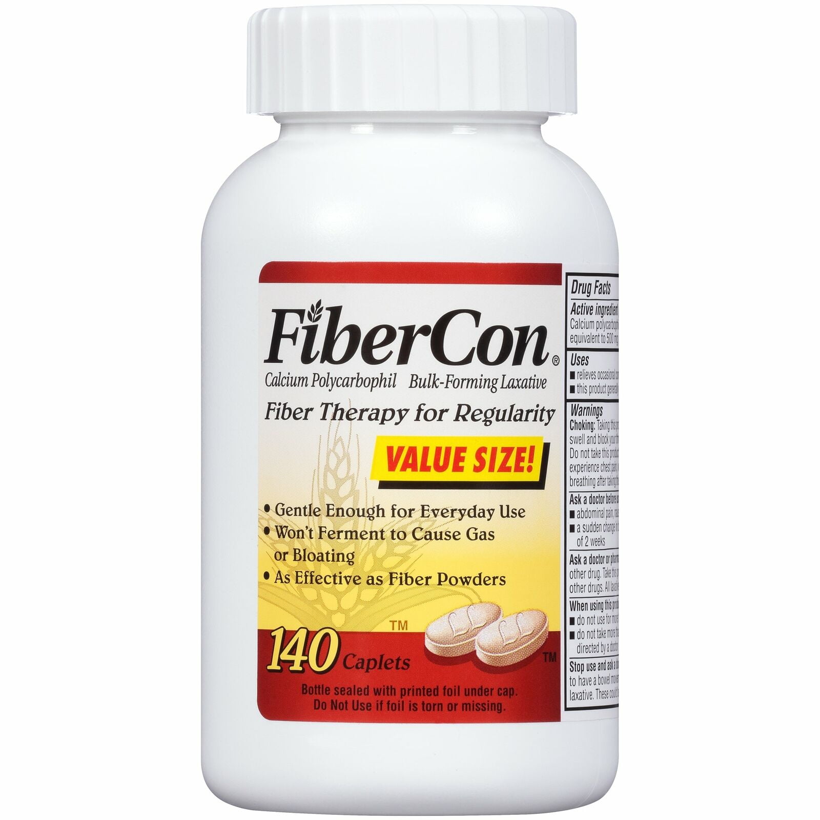 3 Pack FiberCon Fiber Therapy for Regularity Supplement 140 Caplets Each