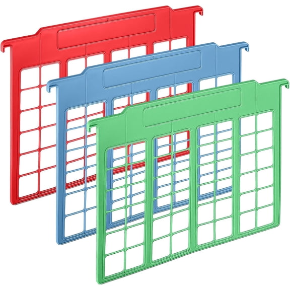 3 Pack File and Folder Dividers 11 x 6 Inches Hanging Filing Cabinet Dividers Plastic Folder Organizer Insertable File Separators Office Filing Supplies for Organization (Primary Color)