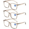 thumbnail image 1 of 3 Pack Filter Blue Light Reading Glasses Square Presbyopic Glasses Large Clear Frame Readers, 1 of 3
