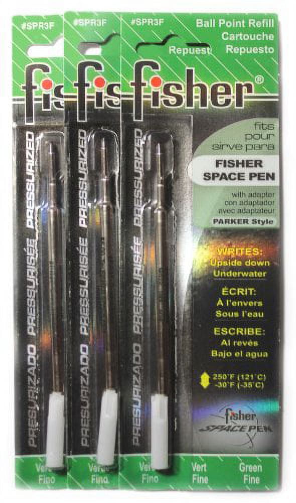 3 Pack Fisher Space Pen Green Ink Refills SPR3F Fine Tip