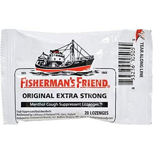 3 Pack Fisherman's Friend Menthol Cough Suppressant Natural 20 Lozenges Each