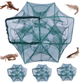 thumbnail image 1 of 3‑Pack Crawfish Traps, 12-Hole Fishing Trap, Cylindrical Hexagon Crab Trap, Green Foldable Fishing Net, Fishing Accessories for Small Fish Shrimp Crab Crawfish (23.6 x 13.8 in), 1 of 8