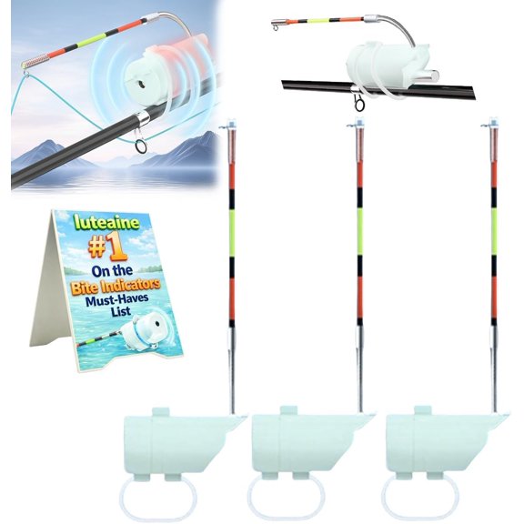 3 Pack Fishing Bite Alarm with LED & Sound, High Sensitivity Electronic Fish Strike Alert for Night Fishing, Clip-on Waterproof Beeper for Rods, Shore Fishing Accessories(wwx)