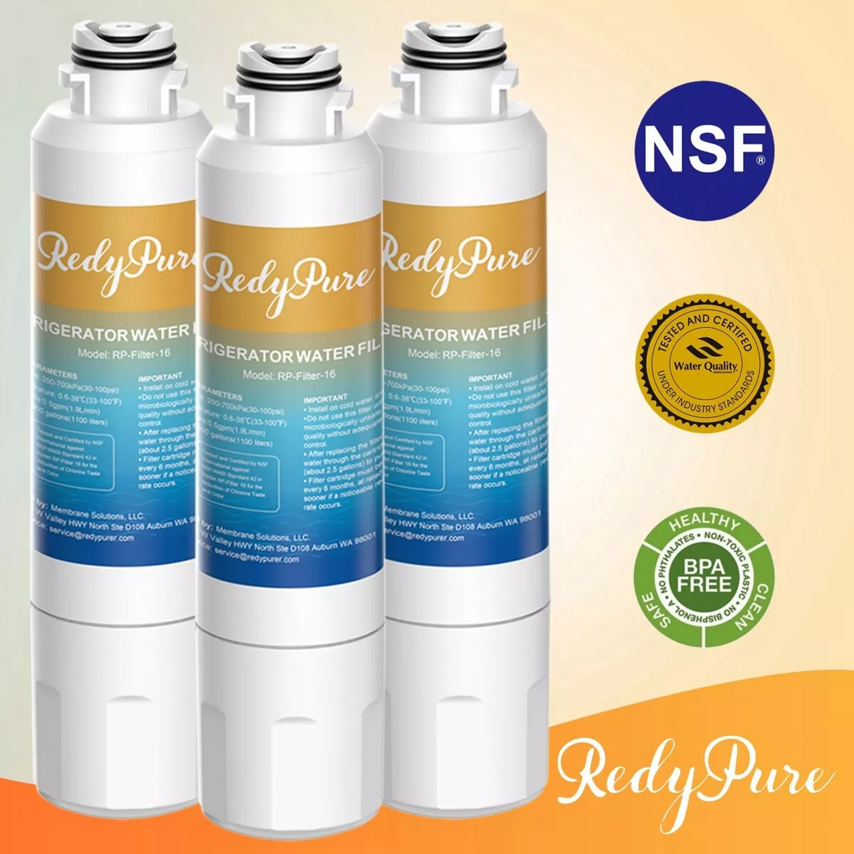 3 Pack Fit for Samsung RF263TEAESR/AA RF263TEAEWW/AA RF265BEAESG/AA