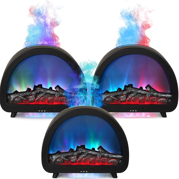 3 Pack Flame Essential Oil Diffuser 200ml Ultrasonic Cool Mist Humidifier 12 Colors LED Light with Remote Control Aromatherapy Diffuser for Home Bedroom Hotel Office Spa Yoga