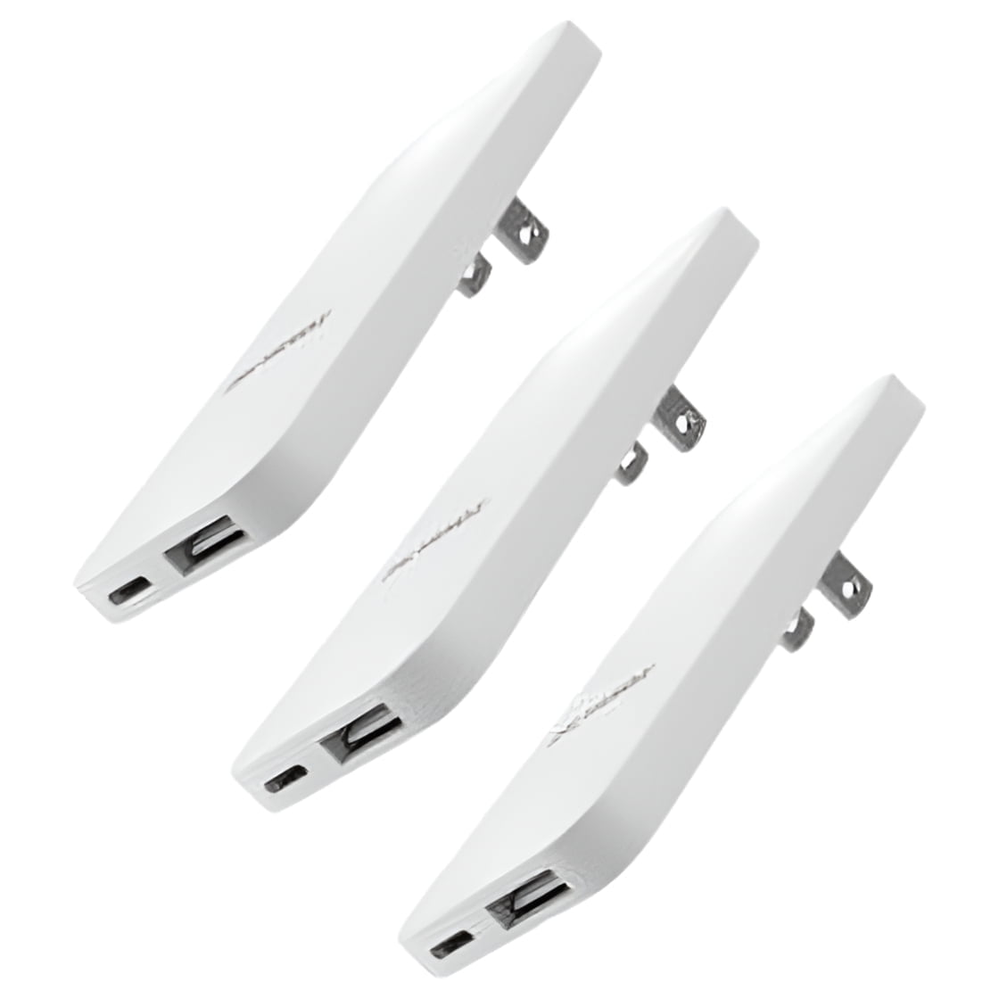 (3 Pack) Flat Type C Wall Charger, Galvanox Ultra Slim Dual Port USB-C / USB-A Multi Port Travel Plug, Low Profile Power Adapter (Fast Charging 20W)