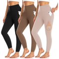 thumbnail image 1 of 3 Pack Fleece Lined Leggings Women with Pockets -Warm Winter Yoga Pants for Women Thermal Running Workout Leggings, 1 of 7