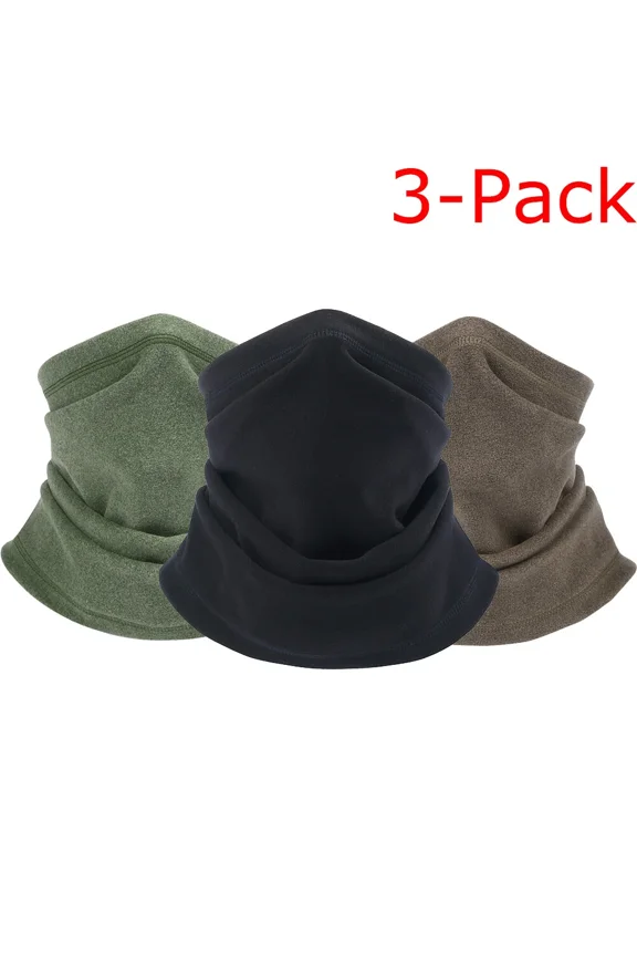 3 Pack Fleece Neck Gaiter Thermal Face Masks Windproof Warmer Face Cover Scarf
