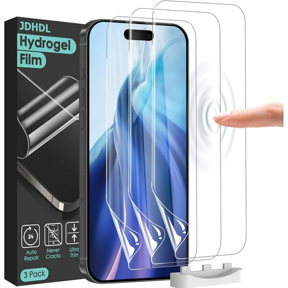3 Pack Flexible Film for Phone 17 Pro Max Screen Protector [NOT GLASS] – Non-Breakable Soft TPU Hydrogel Film, Invisible Thin, Scratch Resistant, Self-Healing