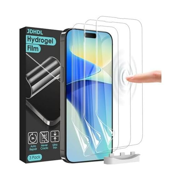 3 Pack Flexible Film Screen Protector for iPhone 16 Pro, Non-breakable Soft TPU Hydrogel Film for iPhone 16 Pro Screen Protector Film (NOT Glass)
