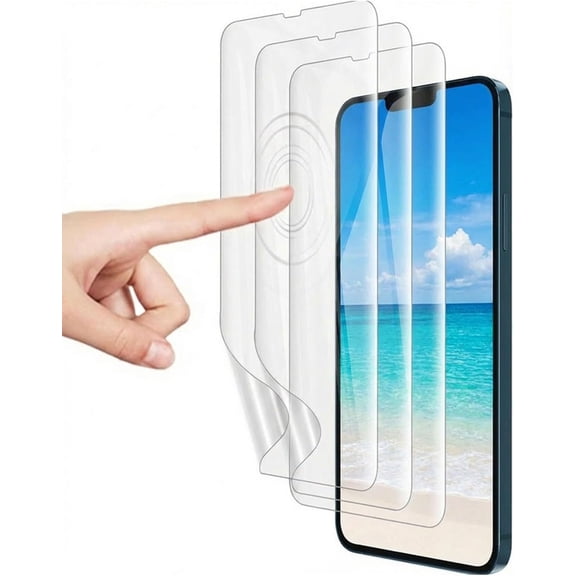 3 Pack Flexible Film for iPhone 15 Pro Max Screen Protector[Not Glass]  Compatible Fingerprint, Scratch Resistant, Invisible-thin, Full Adhesive Film, Self-Healing