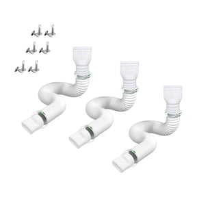 3-Pack Flexible Gutter Downspout Extensions - Adjustable from 21" to 60" - Universal Rainwater Drain Pipe Connector for Most Residential Downspouts