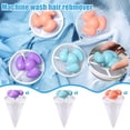 thumbnail image 1 of 3-Pack Floating Hair Filter for Washing Machine Lint Collector and Reusable Pet Fur Remover with Tapered Mesh Bag for Home Laundry Blue, 1 of 3