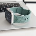thumbnail image 1 of 3 Pack Floral Engraved Silicone Bands Compatible with Apple Watch Band 38mm 40mm 41mm Women, Soft Sport Wildflower Strap for iWatch Ultra Series 9 8 SE 7 6 5 4 3 2 1,Green, 1 of 6