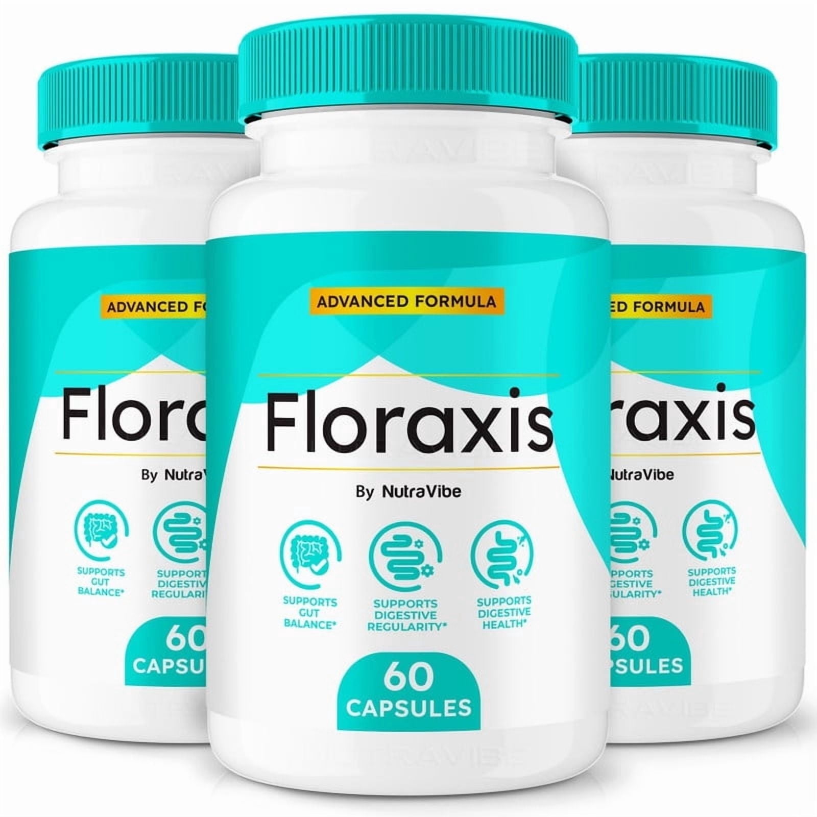 (3 Pack) Floraxis Capsules – Gentle Gut & Digestive Support Formula for Balance & Wellness | Easy-to-Take Capsules (180 Capsules)