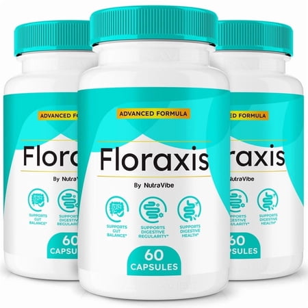 (3 Pack) Floraxis Capsules – Gentle Gut & Digestive Support Formula for Balance & Wellness | Easy-to-Take Capsules (180 Capsules)