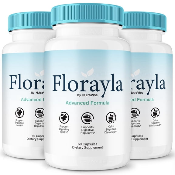 (3 Pack) Florayla Probiotics Capsules Gentle Gut & Digestive Support Formula for Balance & Wellness | Easy-to-Take Capsules (180 Capsules)