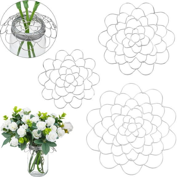 3 Pack Flower Arranger Grid for Vase,Bexikou 3 Sizes Stainless Steel Flower Arrangement Holder,Floral Lid Arranger,Metal Vase Insert Flower Arranging Supplies for Organizing Vase Flower