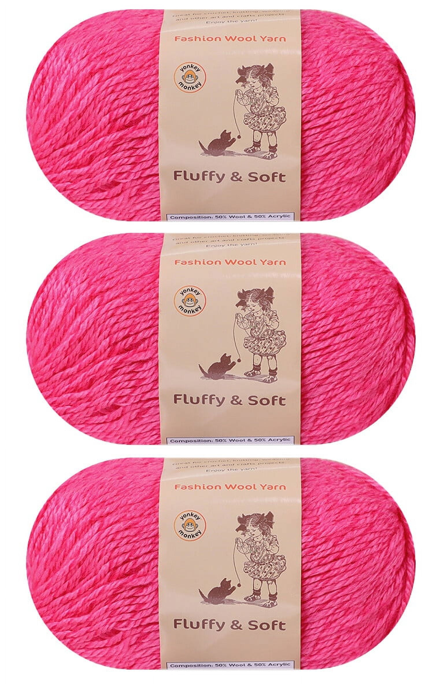 50% Wool Yarn for Crocheting,Thick Yarn for Crocheting,Crochet Yarn for  Crocheting,Yarn for Crafts,Crochet Yarn for Sweater,Scarf,Hat(Black)