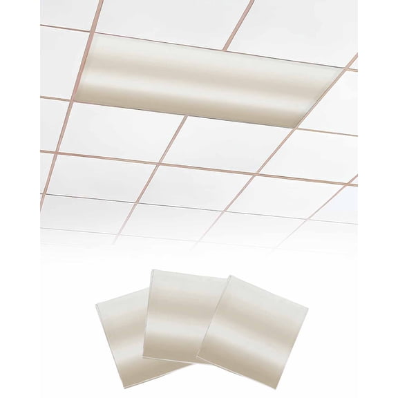 3 Pack Fluorescent Light Cover for Ceiling Lights, Cream Ombre Magnetic Classroom Light Filters 4x2 Feet, Modern Gradient Abstract Aesthetics Art Decorative Ceiling Shade Panel for Office