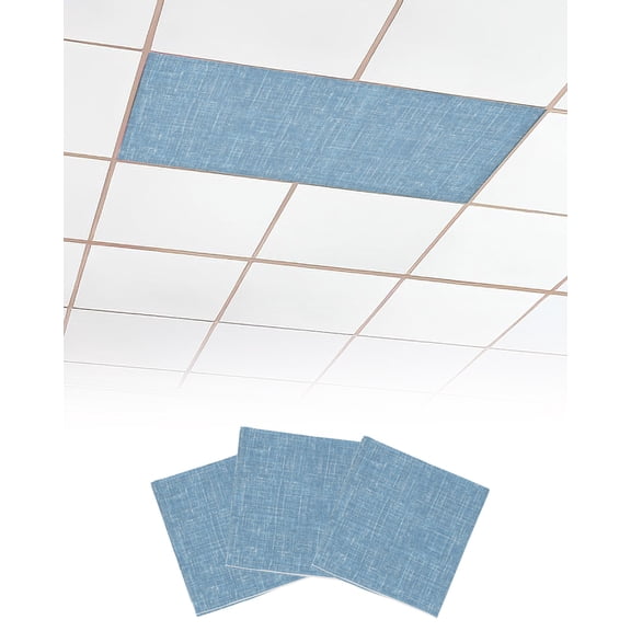 3 Pack Fluorescent Light Cover for Ceiling Lights, Sky Blue Magnetic Classroom Light Filters 4x2 Feet, Farmhouse Vintage Blue Solid Color Modern Decorative Ceiling Shade Panel for Office