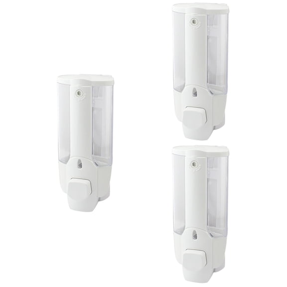 SKISUNO Lotion Dispenser Wall Mounted, White, Easy to Assemble, 3Pcs