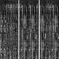 thumbnail image 1 of 3 Pack Foil Curtains Metallic Foil Fringe Curtain for Birthday Party Photo Backdrop Wedding Event Decor (Black, 3.3 ft × 6.6 ft), 1 of 7