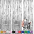 thumbnail image 1 of 3 Pack Foil Fringe Backdrop - Silver Shiny Tinsel Curtains for Party Decoration/Photo Booth Props - 3.3x9.9 FT Metallic Foil Backdrop for Birthday, Wedding, Graduation, Christmas, 1 of 8