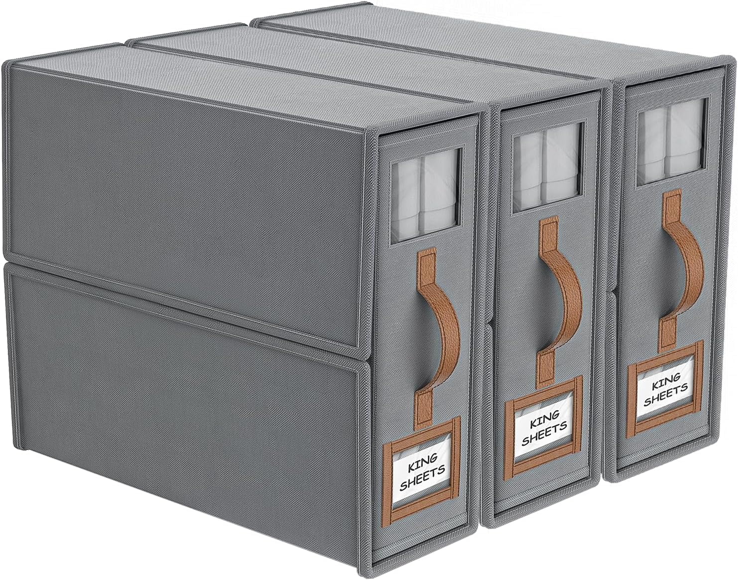 3Pack Foldable Bed Sheets Set Organizers and Storage(King & Queen Size