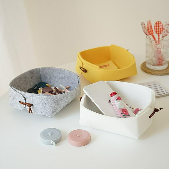 3-Pack Foldable Small Nylon Storage Box , Collapsible Crates for Organizing, Space-Saving Mini Bins for Classroom, Kitchen, Office, Bedroom (7" x 7" x 3")