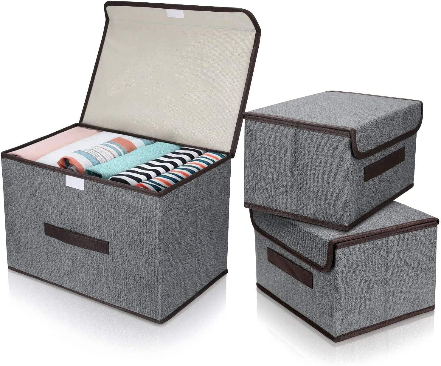 Taqqpue Foldable Storage Box With Lid 2pcs (large + Small) Fabric Storage  Box With Lid Closet Storage Box Room Organization Office Storage Toy  Storage