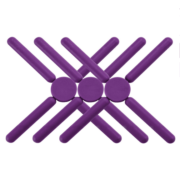 3/Pack Foldable Trivets Silicone, FENGCHEN Folding Trivets, Non-Slip Collapsible Cross Compact Design Expandable Silicone Pot Holder,