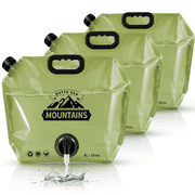 Foldable Water Storage Bags, 3 Pack, 8L/2.1 Gallon, Leakproof with Spigot for Camping and Emergency Use