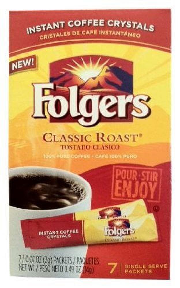 (3 Pack) Folgers Classic Roast Instant Coffee Crystals, 7Count